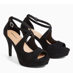 Torrid Elegant Black Strappy Heels